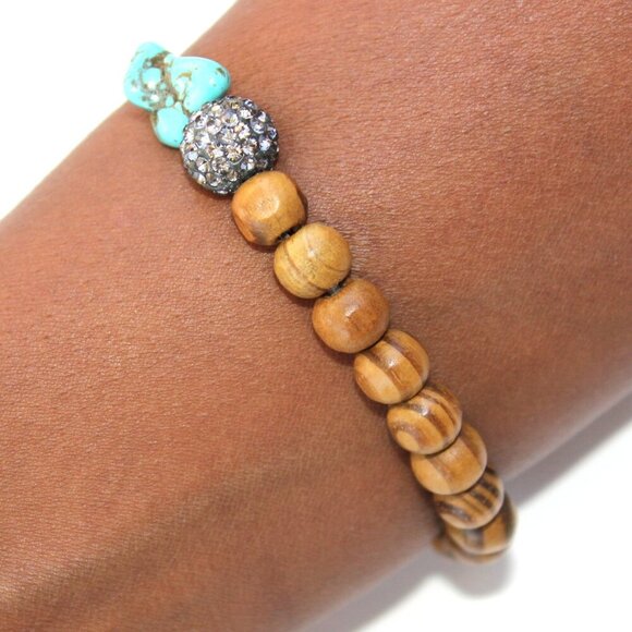 Its Your Divine Destiny Prayer Silver Plated Crystal Cross Stretch Bead Bracelet - Picture 4 of 15